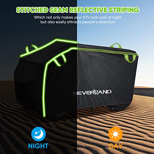 NEVERLAND ATV Cover, Waterproof Heavy Duty 4 Wheeler Cover with Buckle, Dustproof Anti UV Windproof All Weather Outdoor Storage Quad Cover for Polaris Sportsman Yamaha Honda Coleman XXL - Image 4