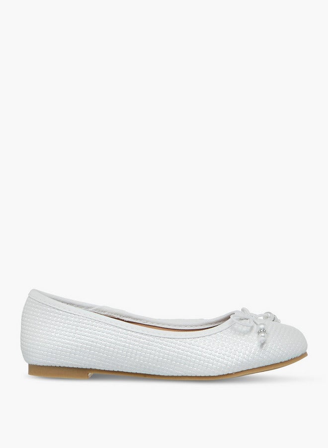 Little Missy Bow Accent Slip-On Ballerina Shoes - Image 1