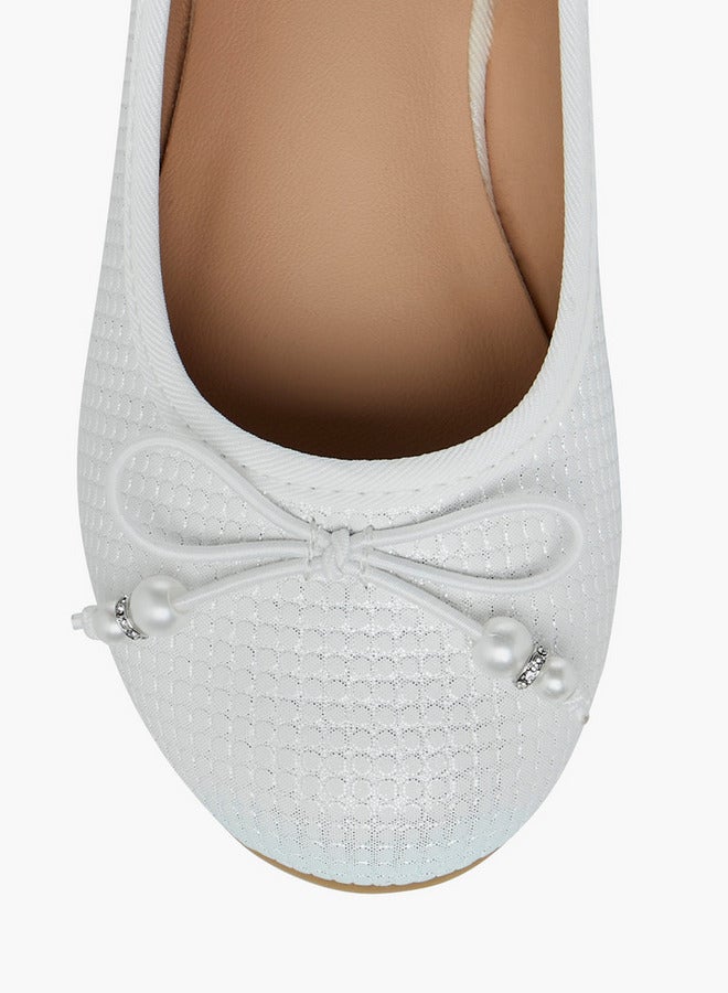 Little Missy Bow Accent Slip-On Ballerina Shoes - Image 4