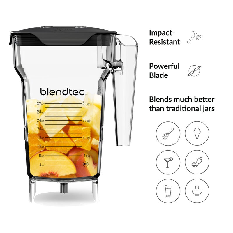 Blendtec 75 oz FourSide Jar - Four-Sided Blender Jar Compatible with Most Blendtec Blenders - 32 oz Blending Capacity - Clear - Image 5