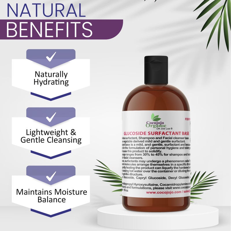 cocojojo Coco Glucoside Natural Surfactant - Surfactants for Soap Making DIY Shower Gel, Skin Care, Body and Face Wash, Plant Derived, Natural - 16 Oz - Image 3