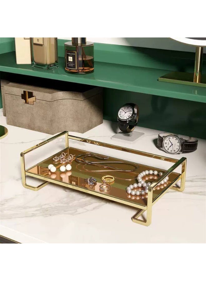 Gold metal vanity organizer tray 30*15 cm - Image 1