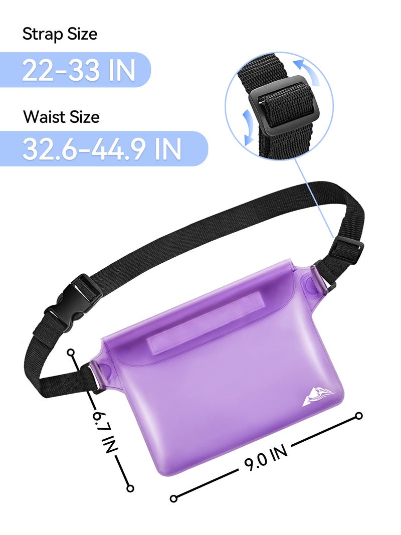 HEETA Waterproof Fanny Pack, Waterproof Pouch Dry Bag 2/3/4 Pack for Phone Passport Purse, Adjustable Waist Strap for Swimming Kayaking Boating Paddle Board Accessories Cruise Beach Camping Essentials - Image 4