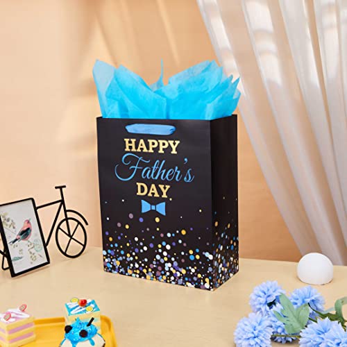 SUNCOLOR 13" Large Father's Day Gift Bag With Tissue Paper(HAPPY FATHER'S DAY) - Image 2