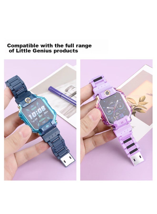 MSSM Magnetic Absorption Flash Buckle Watch Strap For Mssm Little Genius Phone Watch Z10/z9/z8a Children's Student Phone Watch Z7s/z6p/z6/z3/d3/q2a/z6s Twilight Silver - Image 5
