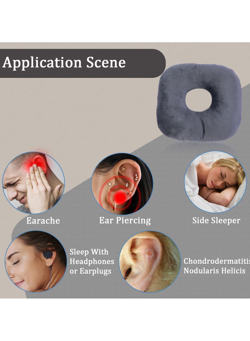 عام **وسادة نوم جانبية مفرغة لحماية الأذن (22x22x9 سم) - للراحة بعد ثقب الأذن، ناعمة وجيدة التهوية** - Image 2