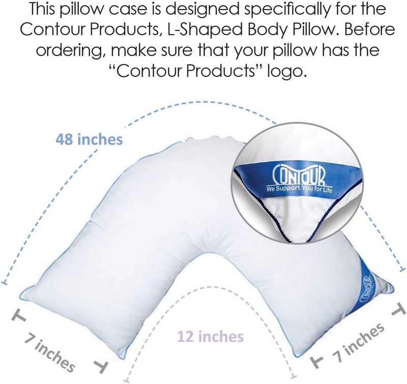 Contour Products L Pillow Case, Navy, Made Specifically for The Products L-Shaped Body Pillow - Image 3