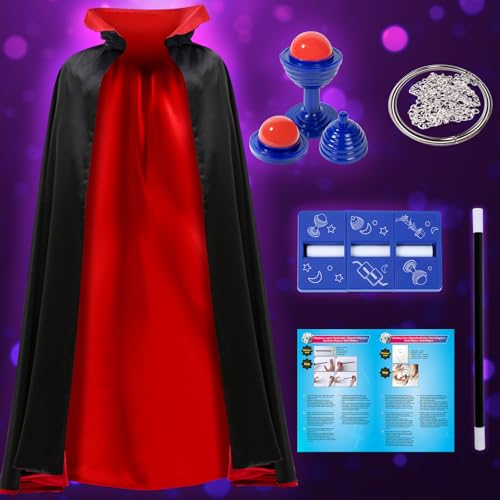 PATIFEED Magic Kit Magician Costume Set with Cloak Cape Christmas Halloween Dress Up Pretend Play Magic Tricks for Kids Ages 6 7 8 9 10 11 12 - Image 5