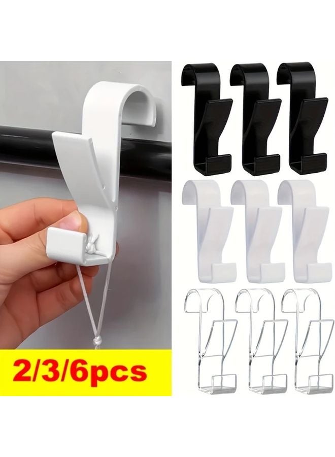 White 2pcs Bathroom Hanger Clips Heated Towel Radiator Rail Hook Holder Multifunction Drying Rack - Image 2