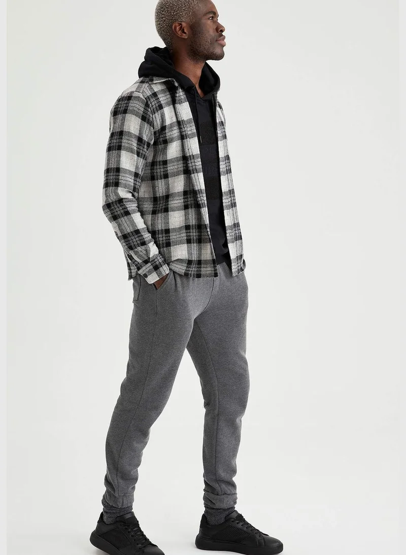 DeFacto Man Woven Top Regular Fit Polo Neck Long Sleeve Shirt