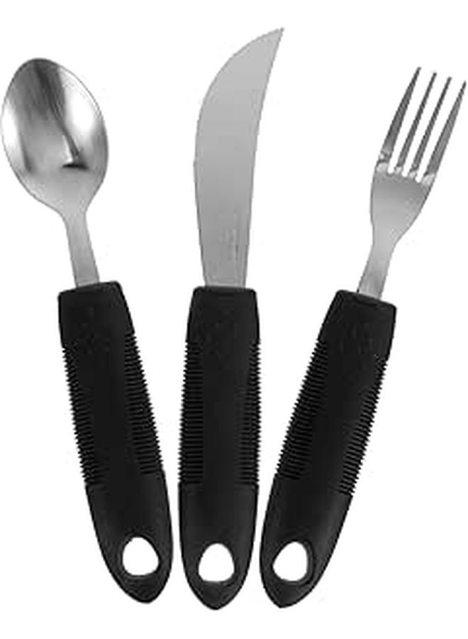 3Pcs Adaptive Eating Utensils Non Slip Cutlery For Elderly And Disabled Lightweight Portable Silverware - Image 1