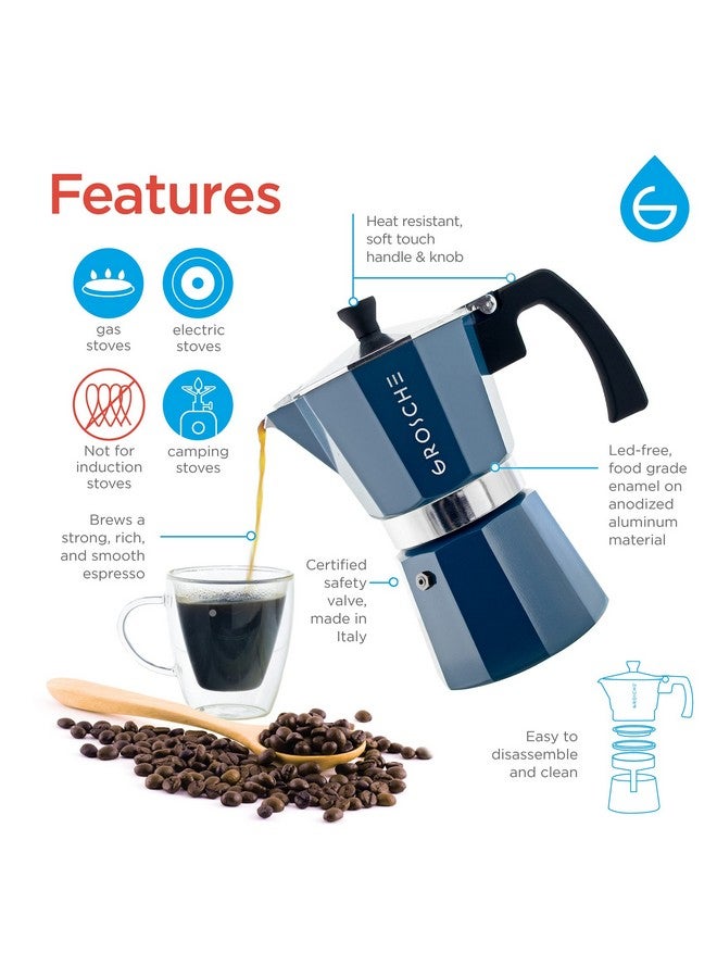 GROSCHE Milano Moka Pot | Stovetop Espresso Percolator & Coffee Maker - Portable, Ideal for Home and Camping - Image 3