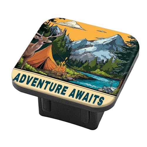 PATBIXES Hitch Cover Fits for 2Inch HitchAdventure Awaits Design Trailer Hitch Cover Tube Plug InsertCar Exterior Accessories Receiver Tube Hitch Plug - Image 1