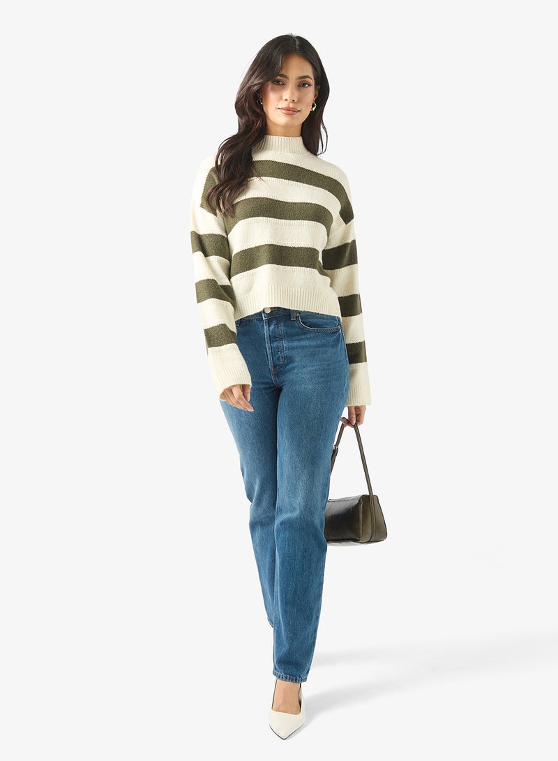 VERO MODA Vminez Long Sleeve Crew Neck Pullover Sweater - Image 4