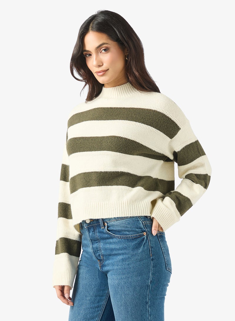 VERO MODA Vminez Long Sleeve Crew Neck Pullover Sweater - Image 1
