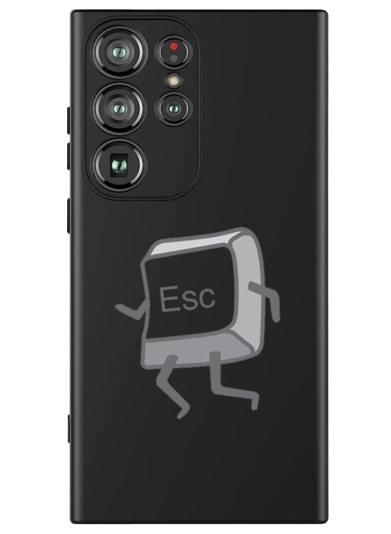 Theodor Protective Slim Fit Case Liquid Silicone Cover with Full Body Protection Anti-Scratch Shockproof Case For Samsung Galaxy S24 Ultra (Black) - Escape - Image 1