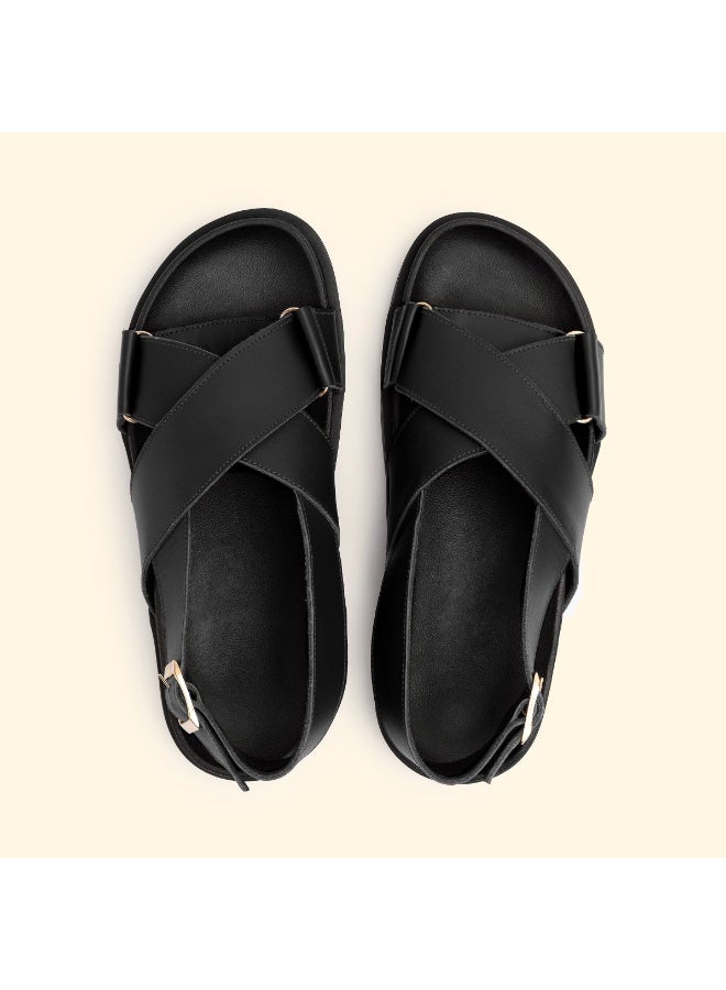 BOU AYLA CROSS SLIDES - Ayla Noir - Image 2