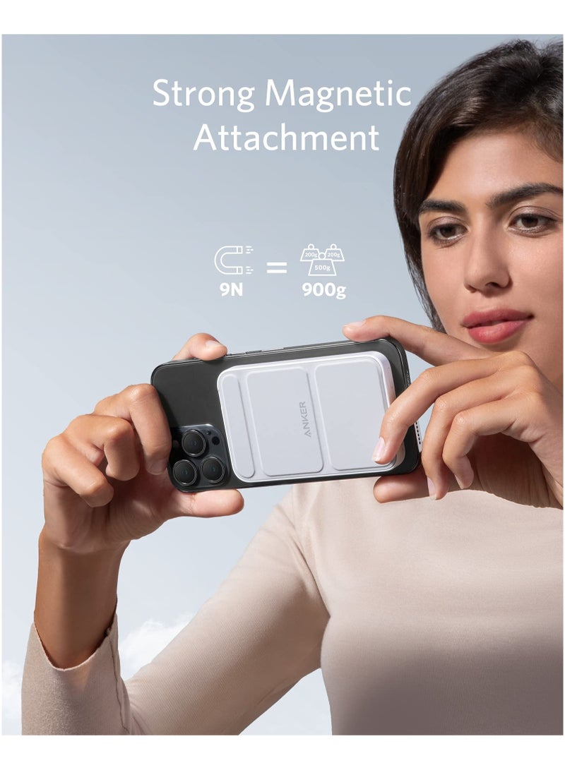 Anker Power Bank, 622 Magnetic Battery MagGo, Foldable Magnetic Wireless Portable Charger And USB-C For iPhone 15/15 Plus/15 Pro/15 Pro Max, iPhone 14/13 Series - Image 2