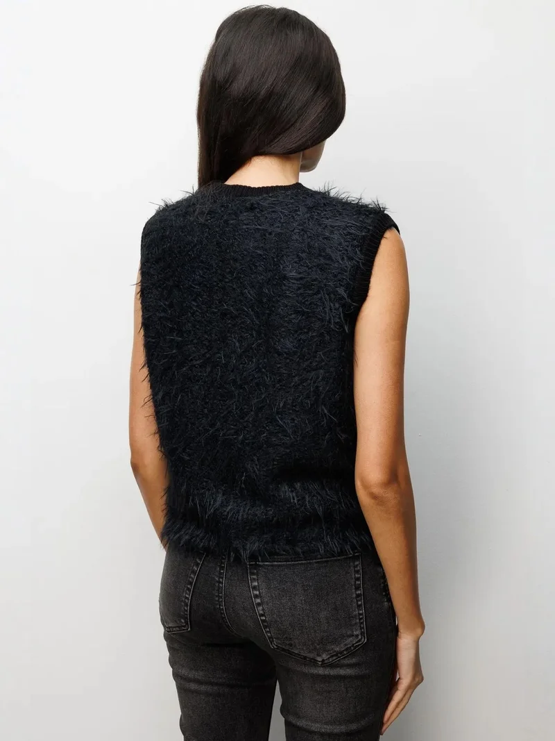 Mixray Black MIXRAY Textured Vest for Women | Best Price UAE
