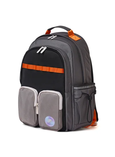 موكوبارا للتجارة ذ.م.م The Jetpack Backpack - Lightweight Water-Resistant School Backpack for Kids (10+ Years) with Magicmove Logo and Reflective Stripe| Ideal for School, Travel, and Outdoor Adventures (Grey & Black)
