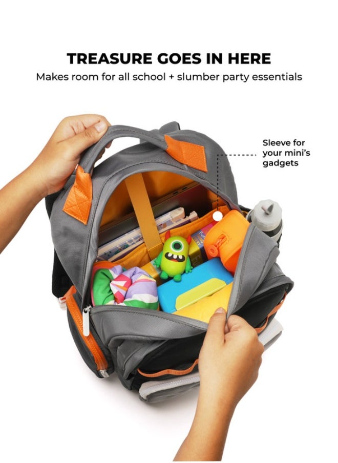 Mokobara MOKOBARA The Jetpack Backpack - Lightweight Water-Resistant School Backpack for Kids (10+ Years) with Magicmove Logo and Reflective Stripe| Ideal for School, Travel, and Outdoor Adventures (Grey & Black)  - Image 4