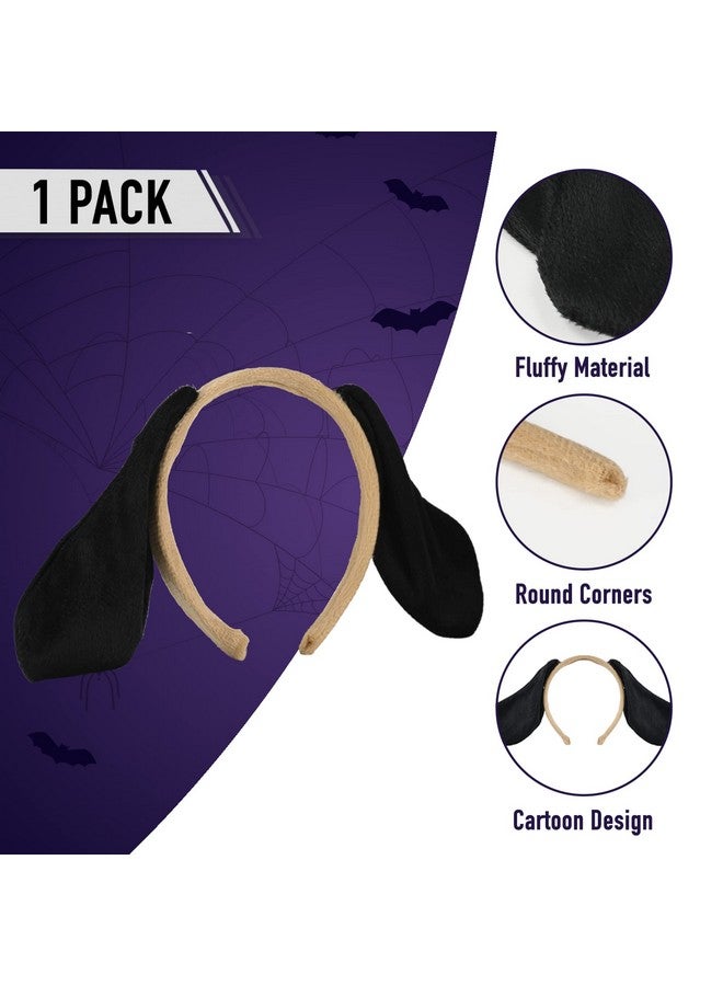 سكيلتين طقم زي جرو كلب - طقم آذان كلب باللون البني والأسود وربطة عنق وإكسسوارات ذيل للأطفال من جميع الأعمار - Image 5