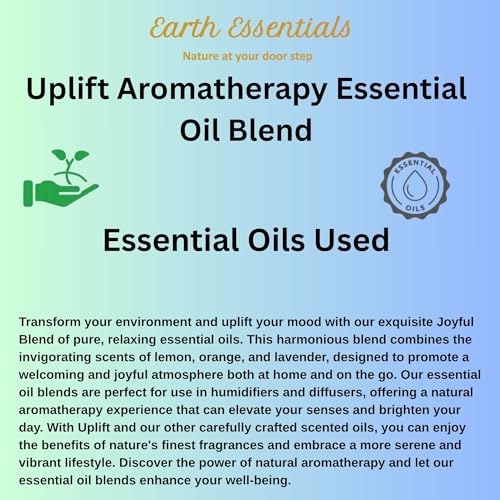 Earth Essentials Happy Oils Blends Uplift Aromatherapy Essential Oil Blend - Calming Essential Oils for Diffusers for Home and Travel with Citrus, Lemon, Orange and Lavender Essential Oils 15 ml - Image 3