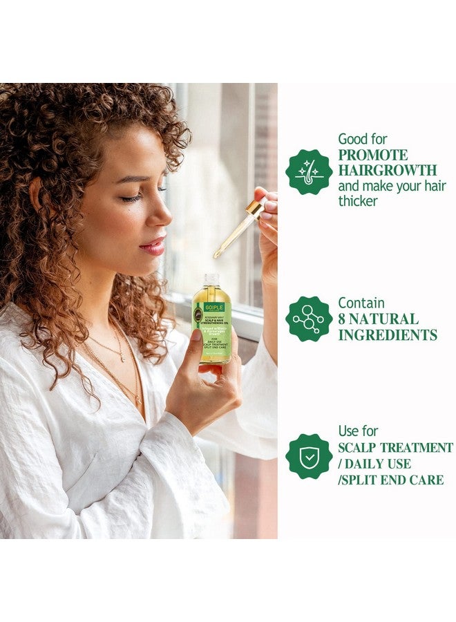 WOZUTUNT Rosemary Oil For Hair Growth, 3.1 Fl Oz, Pure Natural Scalp Oil With Essential Oils, Nourishing Treatment For Split Ends, Dry Scalp - Image 2