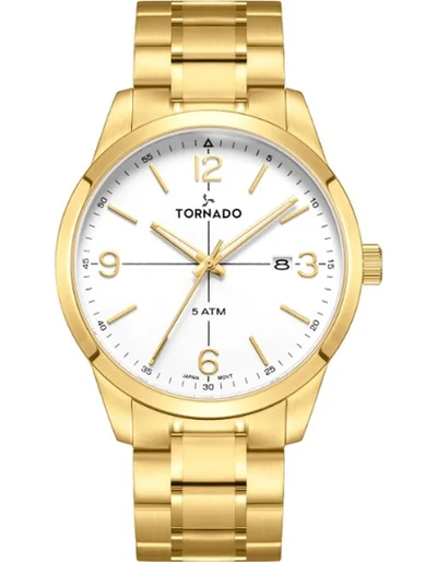 تورنيدو ساعة يد رجالية من الستانلس ستيل بعقارب - - . مم