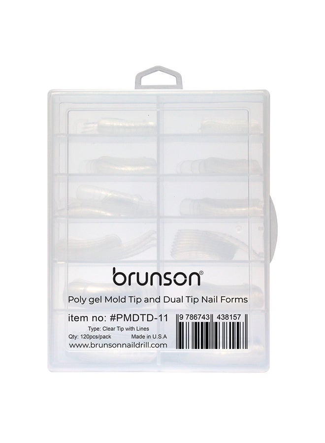 brunson Dual Nail Forms for Poly Extension Gel Pre-shaped False Tips with Scale 120pcs Manicure Tool for Nail Extensions Mold Nail Tips Acrylic Nails False Nails Manicure Tool - Image 1