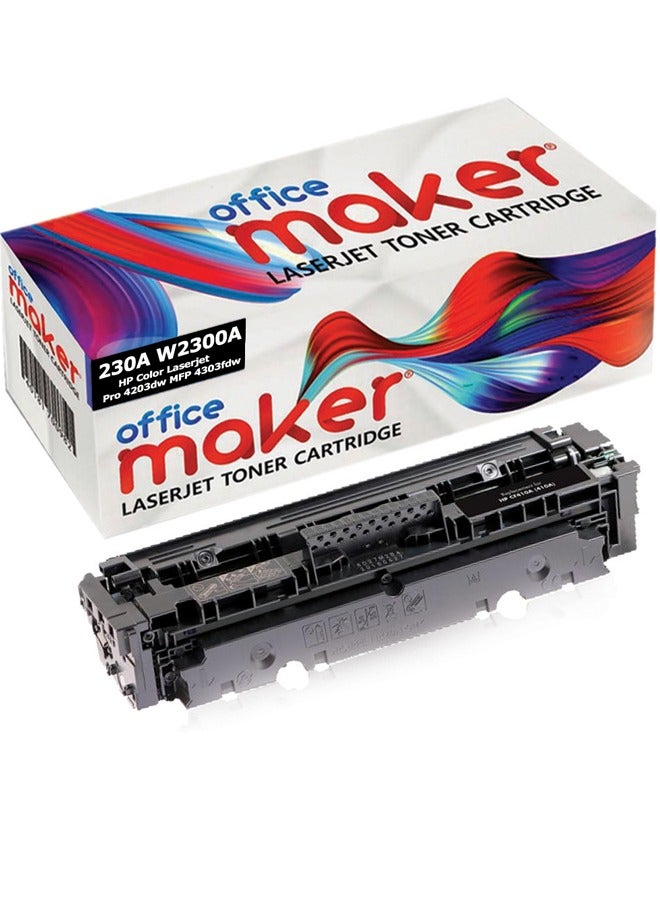 Office Maker Office maker Compatible 230A W2300A Toner Cartridge Replacement for HP Color Laserjet Pro 4203dw MFP 4303fdw Printer (1 Pack Black) - Image 1