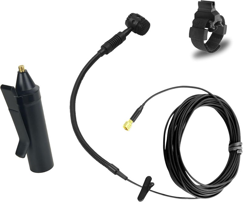 HEIMU Clip On Instrument Condenser Microphone + Universal Clip (for Clarinet) - Image 1