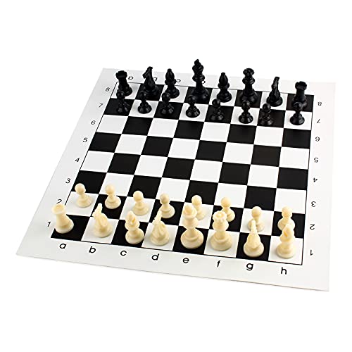 Andux Chess Game Set Chess Pieces and Rollable Board QPXQ-01 (Black,35x35cm) - Image 4