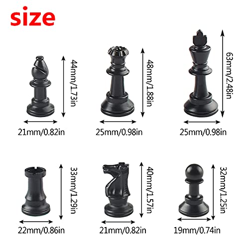 Andux Chess Game Set Chess Pieces and Rollable Board QPXQ-01 (Black,35x35cm) - Image 3