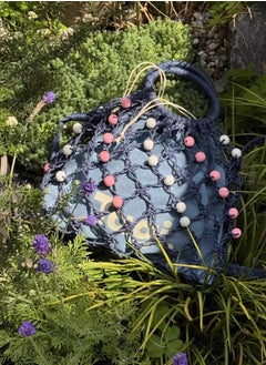TG Tagi Weaving Handmade Beaded Drawstring Drawstring Drawstring Canvas Bag Tote Shoulder Woven Bag  - Image 2