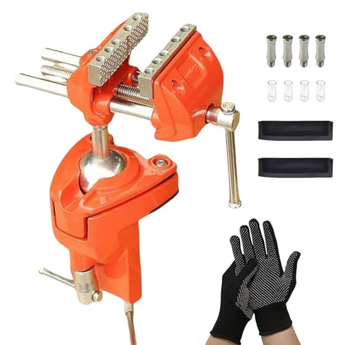 SYLPHID Bench Vise 3 Inch Heavy Duty, 360° Swivel Base & Clamp-On Workbench Vise, Cast Steel Multi-Purpose Table Vice for Woodworking, Metalworking, Drilling, Sawing, DIY Projects - Image 1