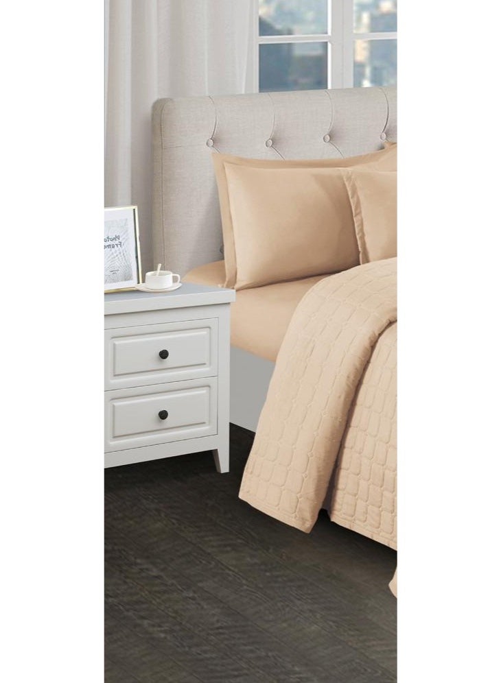 مون مفرش سرير نفرين فندقي مضغوط يتكون من 6 قطع ليمنحك صيف منعش، لحاف مقاس 250x230 سم - Image 2