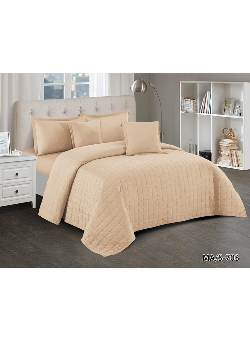 مون مفرش سرير نفرين فندقي مضغوط يتكون من 6 قطع ليمنحك صيف منعش، لحاف مقاس 250x230 سم - Image 1