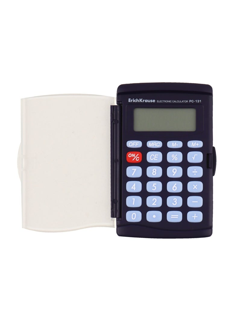 ErichKrause 8-Digit Pocket Size Calculator With Plastic Cover Blue Body - Image 3
