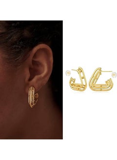 Mevecco Women Huggie Hoop Earrings Gold Ear Stud Cuff 14K Gold Filled Small Boho Beach Simple Delicate Handmade Hypoallergenic Jewelry Gift  - Image 3
