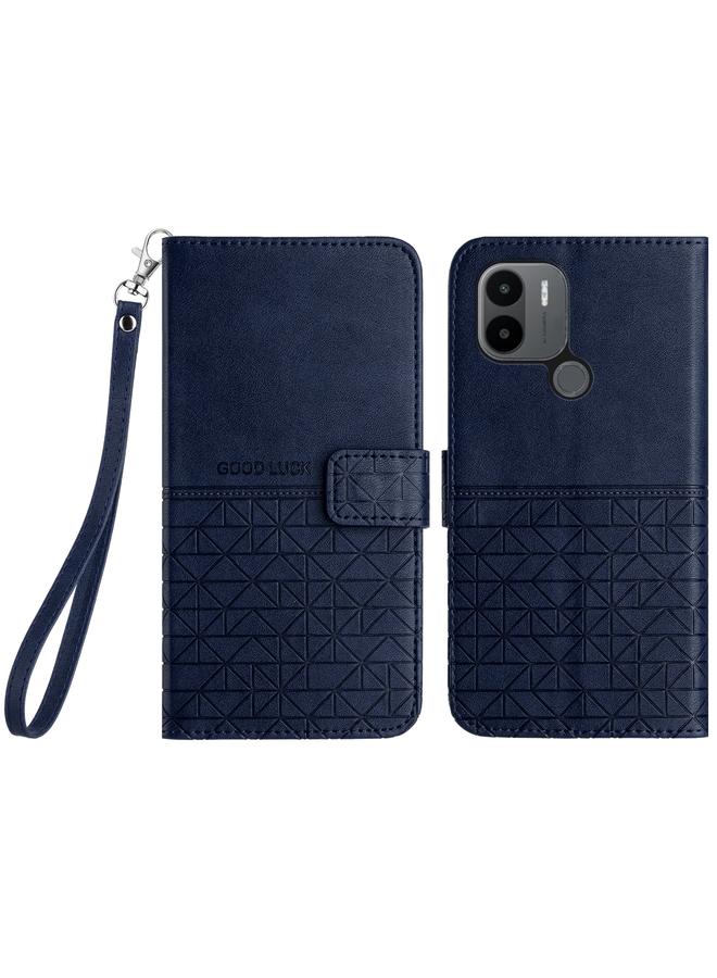 The Bros Case For Xiaomi Redmi A2+ / A1+ Rhombic Texture Leather Phone Case with Lanyard
