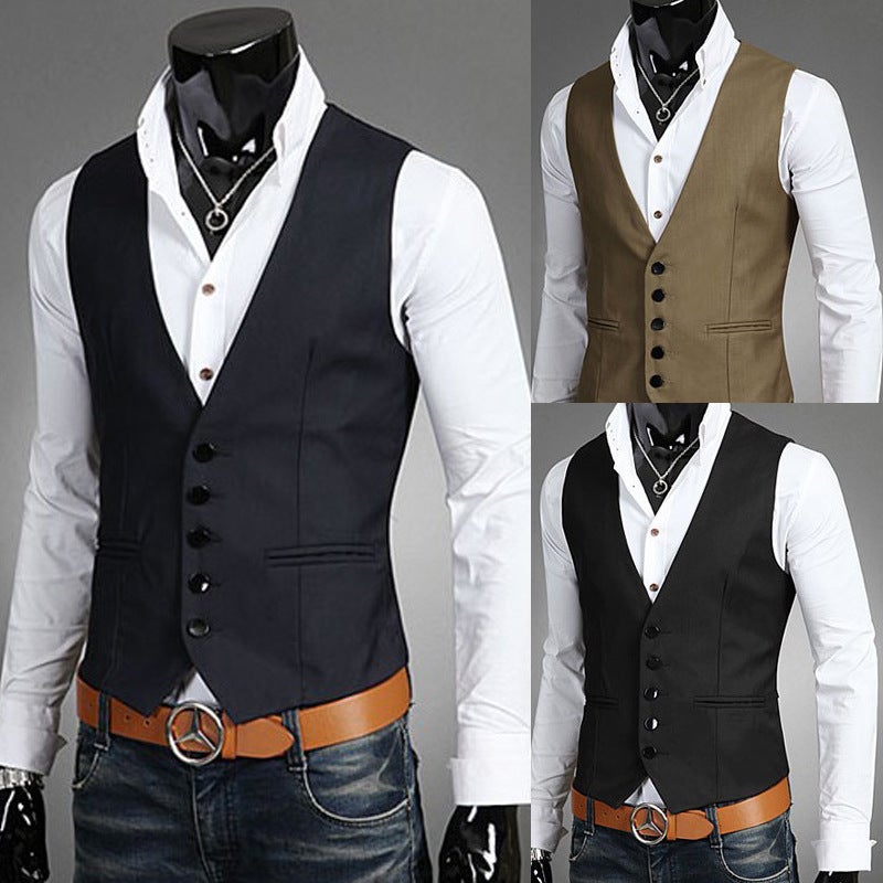 2025 Summer Men'S Trendy Korean Style Slim Vest Jacket Suit Vest Large Size 5Xl Vest 8702 - Image 2