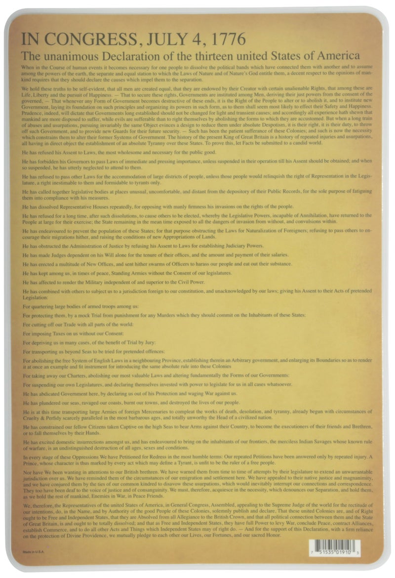 Painless Learning Signers of The Declaration of Independence Placemat, 12 x 17 1/2 inches - Image 2