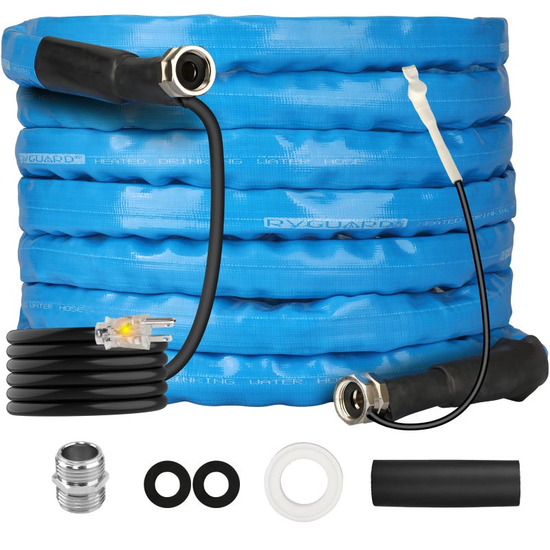 RVGUARD Heated Water Hose 50FT for RV 20 Freeze Protection Heated Water Hose with EnergySaving Thermostat Lead and BPA Free for RVHomeGarden