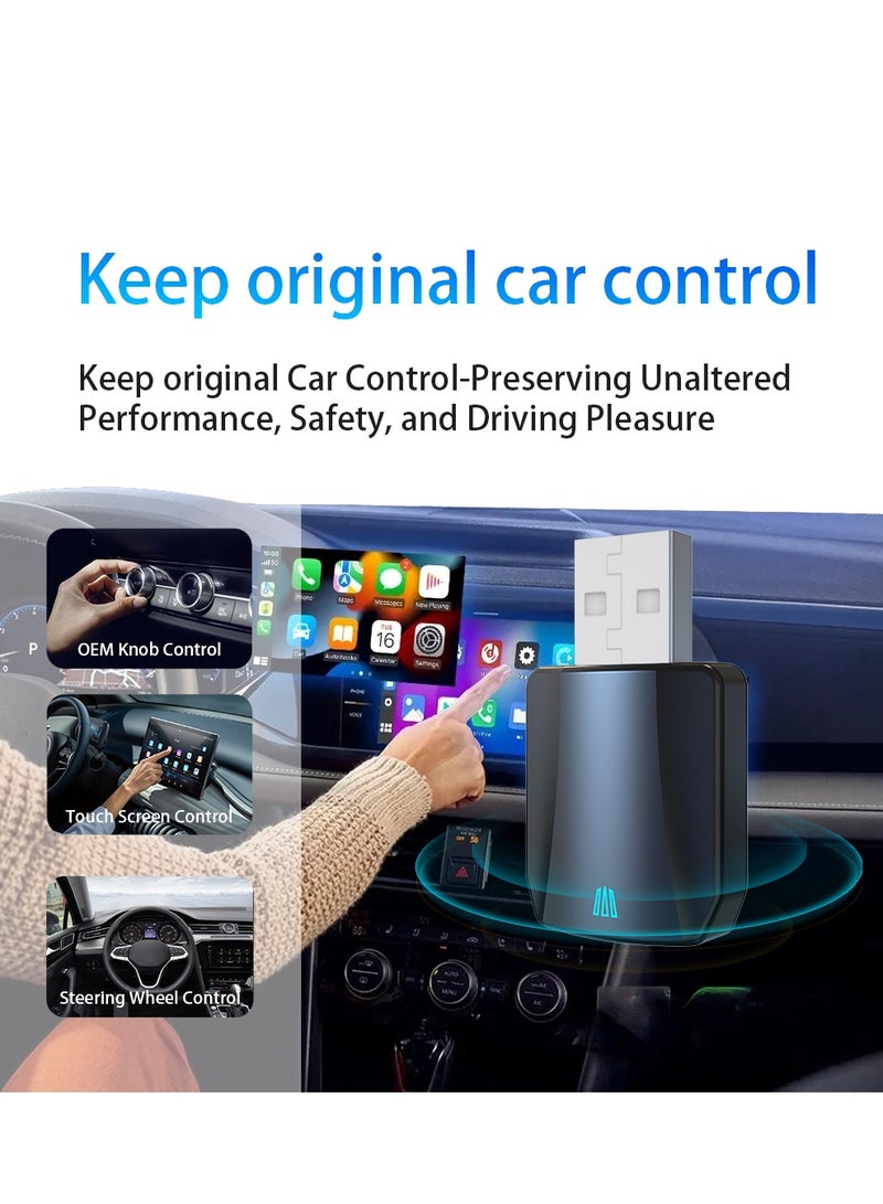 MOTMOOK Wireless Carplay Adapter, Convert Wired to Wireless Car Play & Android Auto 2-in-1 Adapter for Apple iPhone & Android Phone, Plug & Play, Auto Connect, No Delay, with USB C, for iOS 10+ Android 11+ - Image 3