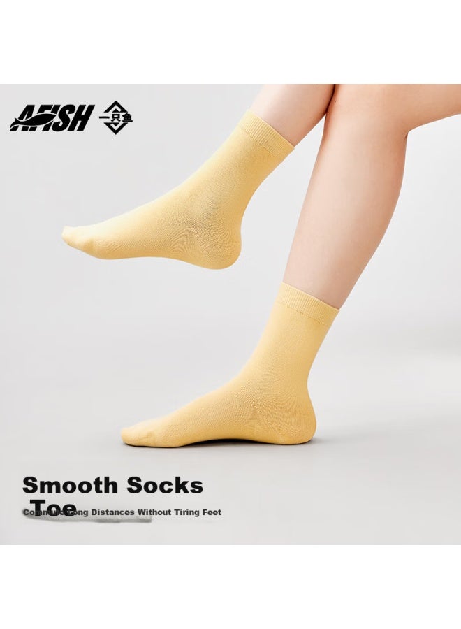 A FISH Yizhiyu Zhou Ye Same Style Pure Cotton Socks, Women's Long And Short Socks, Summer 10a Grade Antibacterial Deodorant Mid-calf Socks, Casual Breathable - Image 3