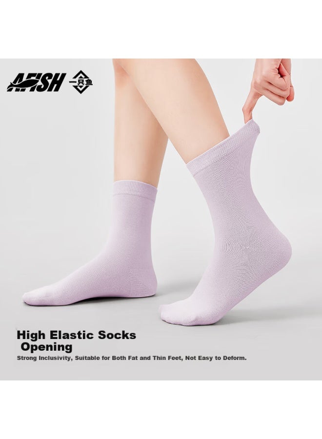 A FISH Yizhiyu Zhou Ye Same Style Pure Cotton Socks, Women's Long And Short Socks, Summer 10a Grade Antibacterial Deodorant Mid-calf Socks, Casual Breathable - Image 2