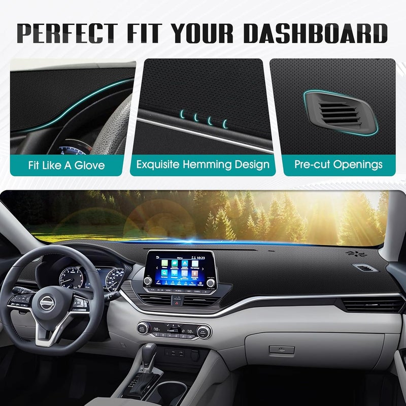 FIILINES Dash Cover for 2019-2026 Nissan Altima, Dashboard Mat Accessories Dash Cover Sunshade Nonslip Mesh Protector No Glare Black - Image 3