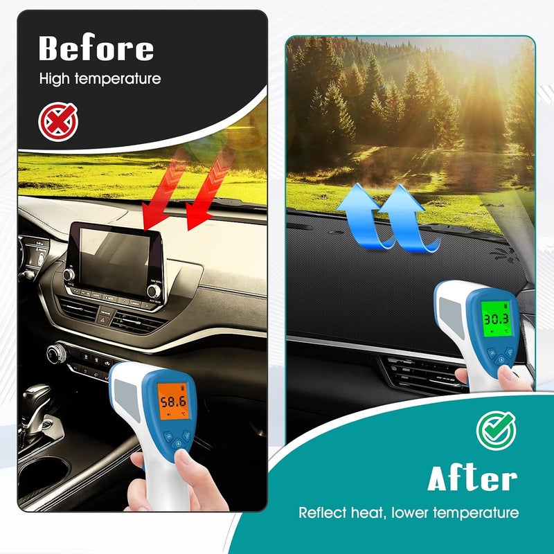 FIILINES Dash Cover for 2019-2026 Nissan Altima, Dashboard Mat Accessories Dash Cover Sunshade Nonslip Mesh Protector No Glare Black - Image 5