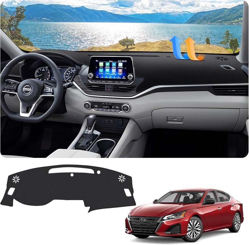 FIILINES Dash Cover for 2019-2026 Nissan Altima, Dashboard Mat Accessories Dash Cover Sunshade Nonslip Mesh Protector No Glare Black - Image 1
